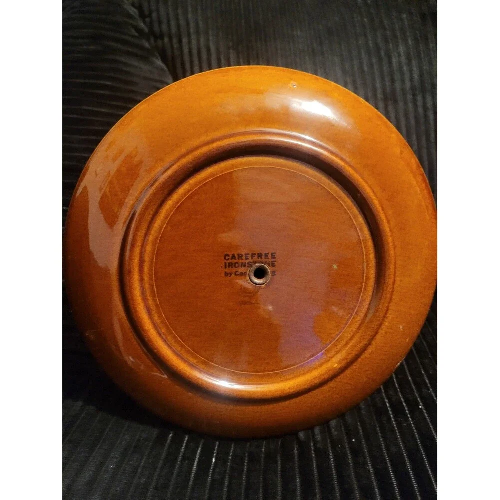Carefree Ironstone by Canonsburg 3‑Tier Tidbit Tray – Brown Drip Vintage
